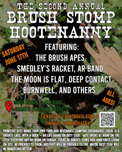 Poster for the Second Annual Brush Stomp Hootenanny