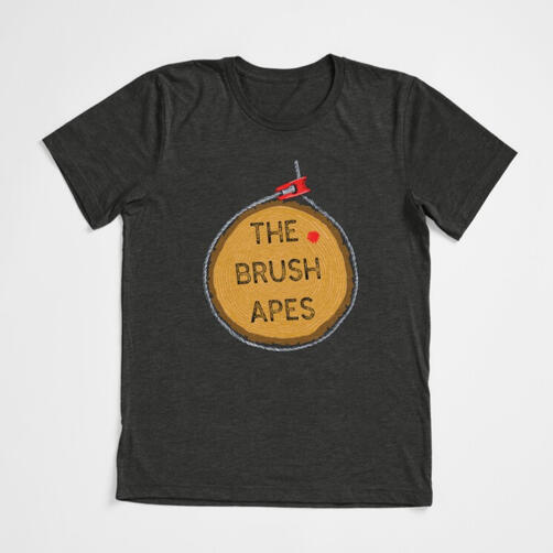 The Brush Apes logo on a T-shirt.